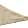 Detailaufnahme: 3-eckiges, ecrufarbenes Siena Garden Solino Sonnensegel mit Befestigungsring.