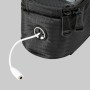Schwarze Tectake Fahrradtasche mit Kopfhöreranschluss und Audio-Verlängerungskabel.
