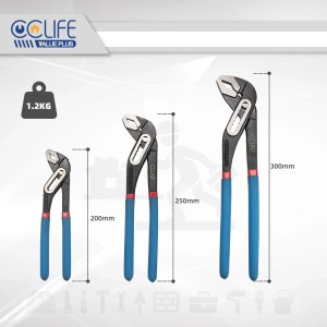 CCLIFE 3tlg Wasserpumpenzange Set 200 250 300mm, Rutschhemmend