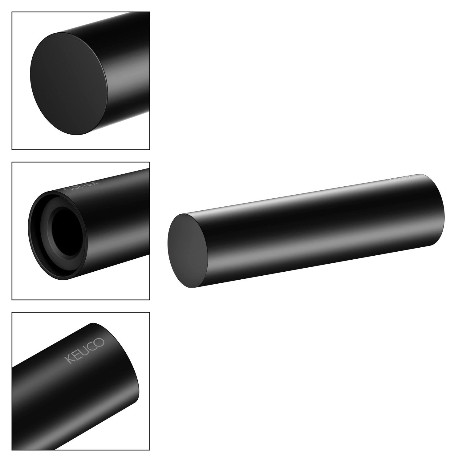 Keuco Reva Black Selection Ersatzrollenhalter, schwarz-matt, für Badaccessoires.