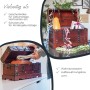 HMF Schatztruhe aus Holz im Antik-Look, offen, als Aufbewahrungsbox und Geschenkidee. Mit Metallbeschlägen.