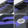 Details des schwarzen ECD Germany Stand Up Paddle Boards mit Sitz, inklusive Gepäcknetz und Ventil.