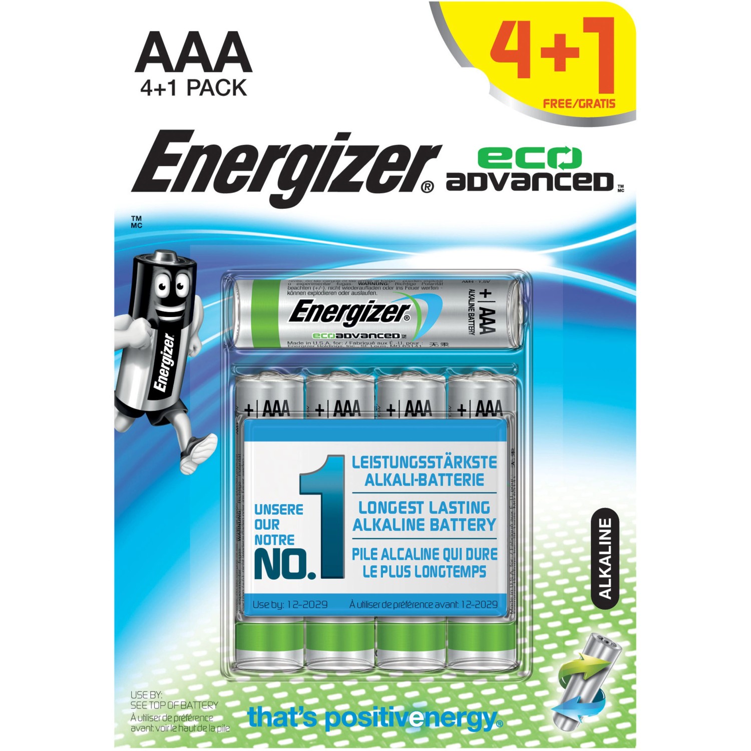 Piles AAA -LR03 alcaline Energizer Eco Advanced