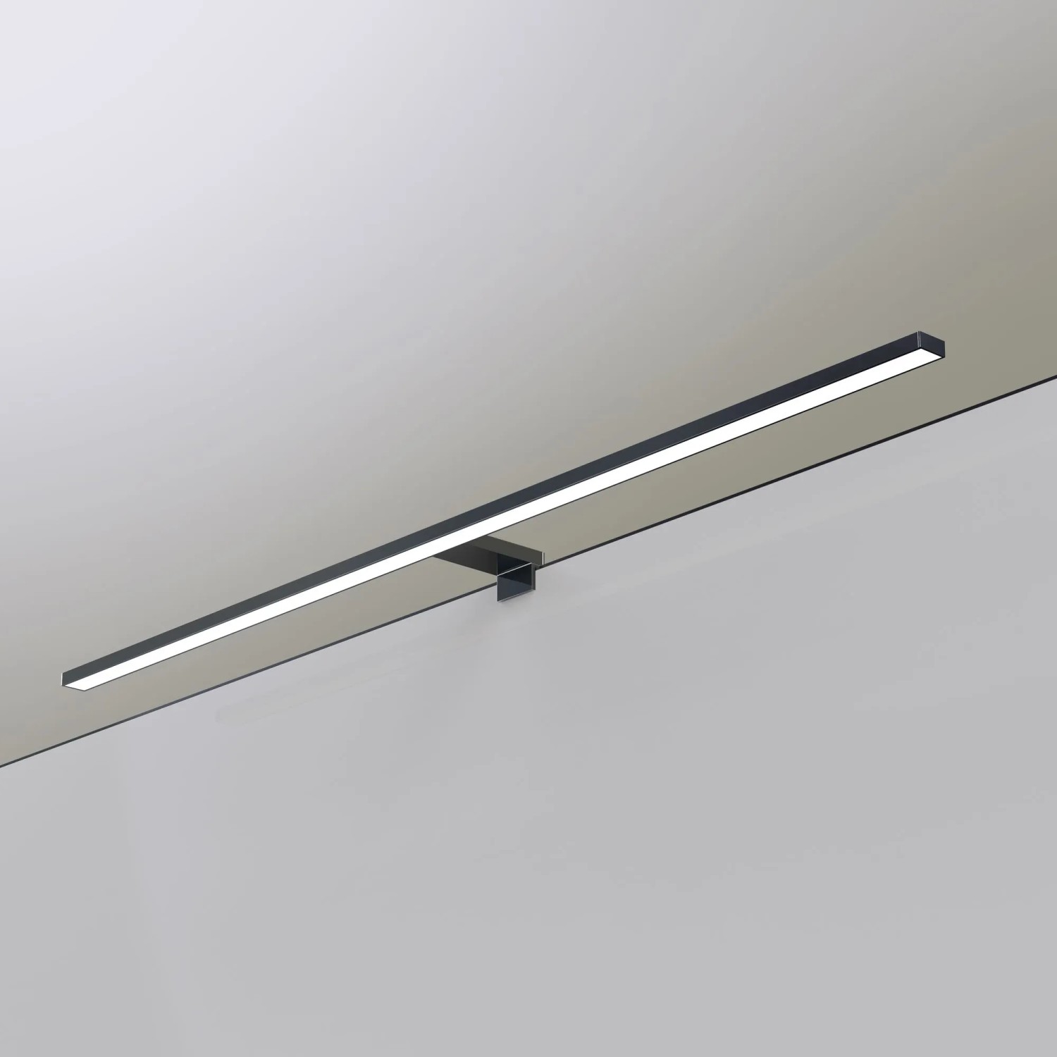 Schwarze, 100cm LED Badleuchte/Spiegelleuchte mit neutralweißem Licht für Bad & Spiegelschrank.