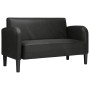 Schwarzes Zweisitzer-Sofa (110 cm) aus Kunstleder für Wohnzimmer oder Gästezimmer.