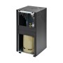 Firefix Gas-Heizofen Kamin 4200 Eco Plus, 4,2 kW, schwarz, mit Gasflasche im unteren Fach.