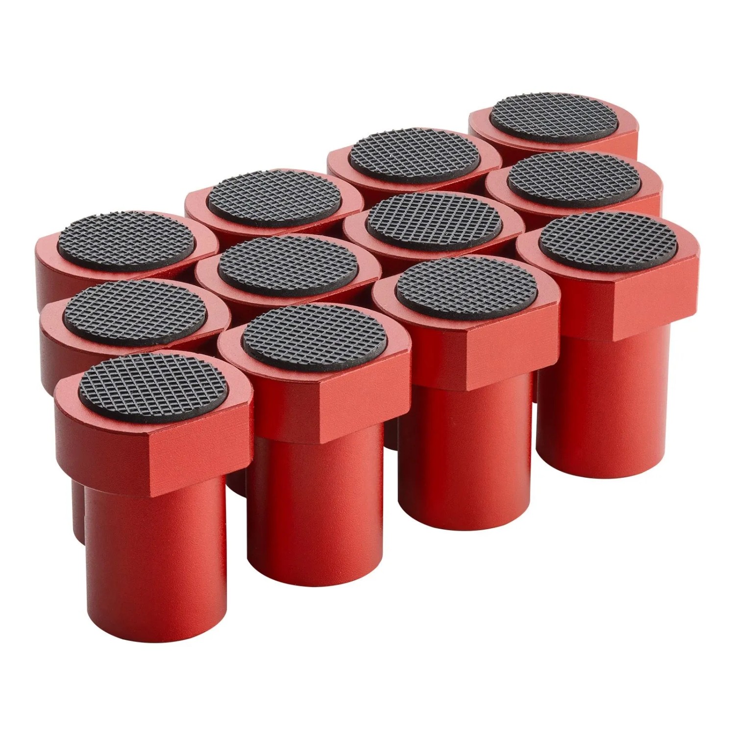 SOTECH 12er Set Bankhaken Durchmesser 20 mm Aluminium Rot für Werkbänke mit Lochraster