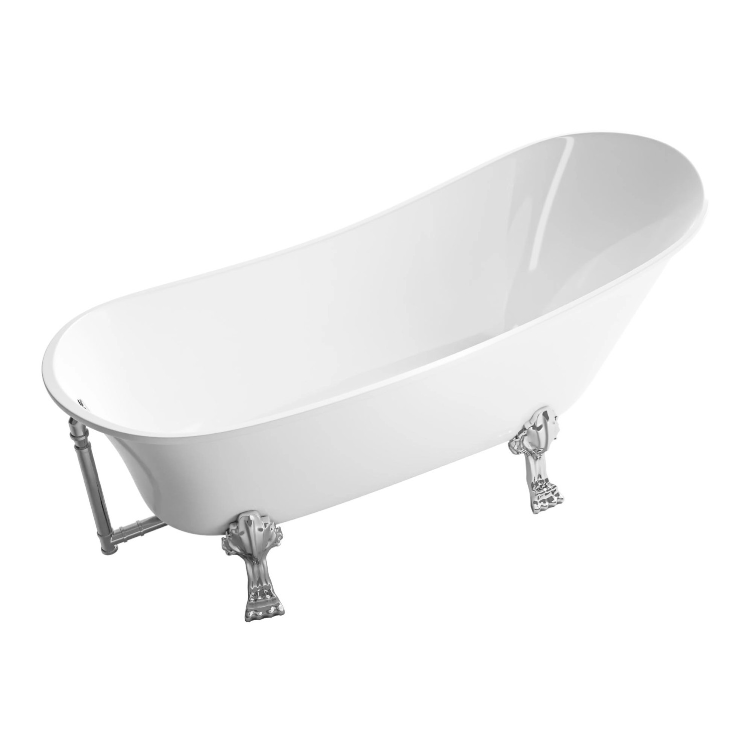 Bernstein Freistehende Badewanne PARIS Acryl Weiß Glänzend 176x71cm Füße Ch günstig online kaufen