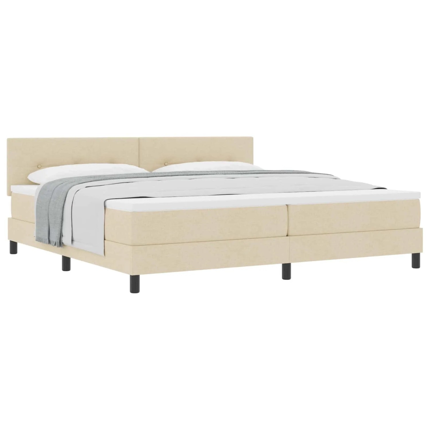 vidaXL Boxspringbett mit Matratze Creme 200 x 200 cm Stoff 3338718 günstig online kaufen
