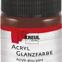 Kreul Acrylfarbe Glänzend Dunkelbraun, 50ml Flasche. Bastelfarbe für glänzende Effekte.
