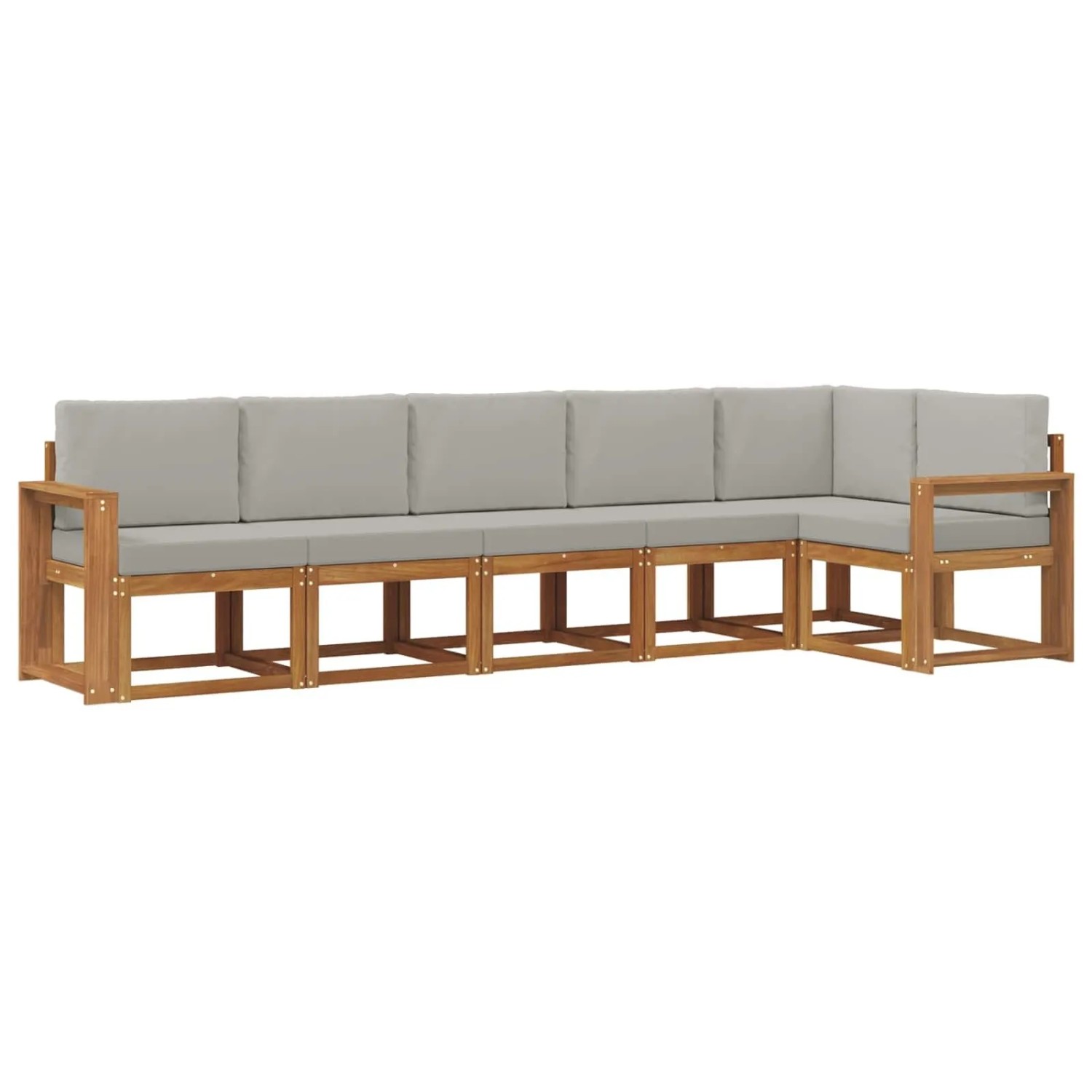 vidaXL Outdoor-Sofagarnitur mit Kissen 6 Stk Natur und Hellgrau 3366469