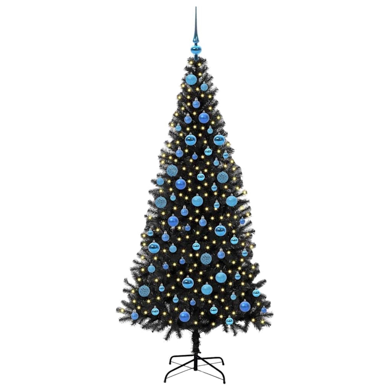vidaXL Weihnachtsbaum mit 300 LEDs mit Ständer Schwarz 180 cm PVC 3396485