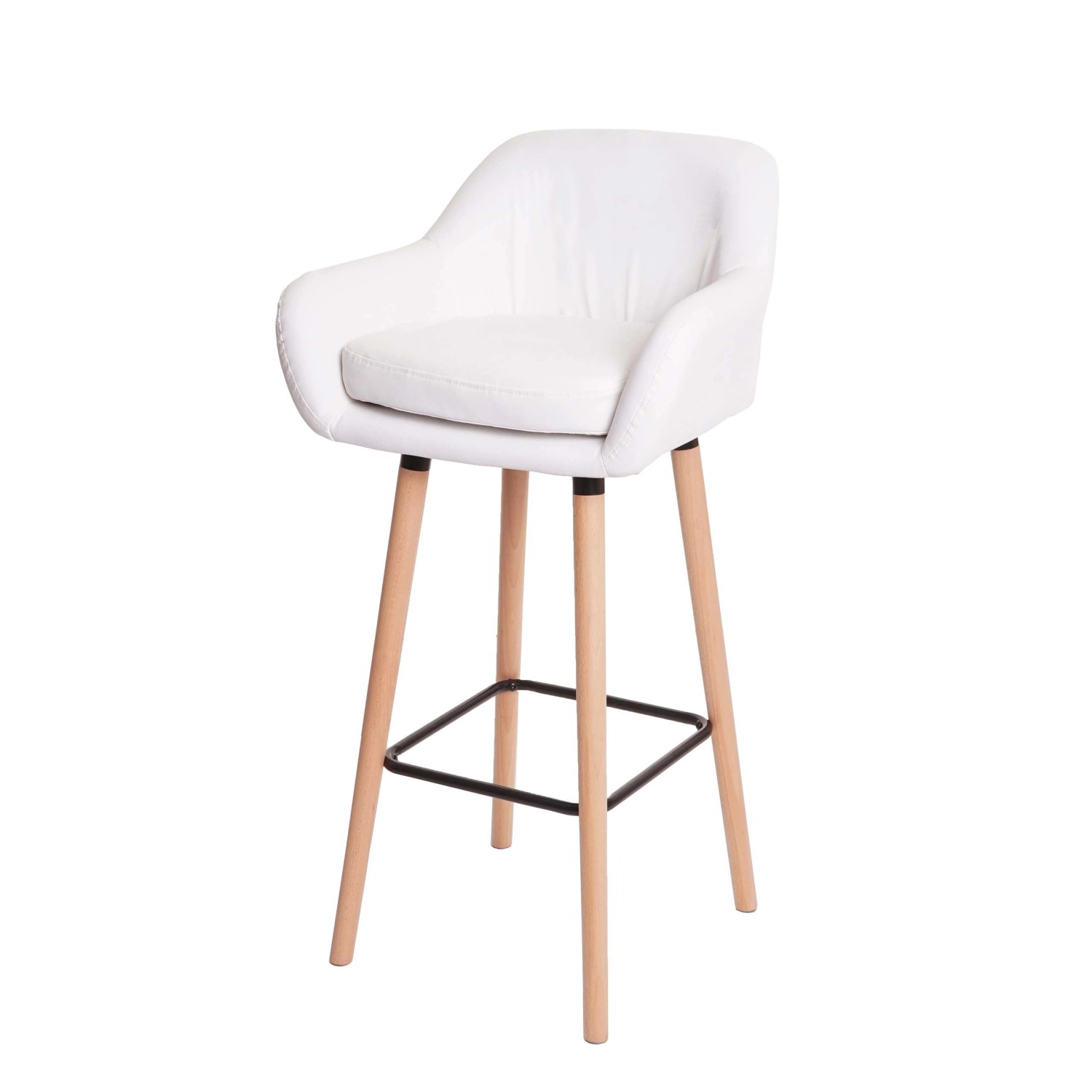 PROREGAL Barhocker Oslo Mit Lehne Sitzhöhe 79cm Kunstleder Weiß Barstuhl Tr günstig online kaufen