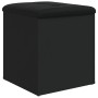 Schwarze vidaXL Sitzbank mit Stauraum, gepolstert, 42x42x45 cm, aus Holzwerkstoff.