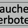 Silbergraues Türschild „Rauchen verboten“, 12x4,5 cm, aus robustem Hart-PVC.