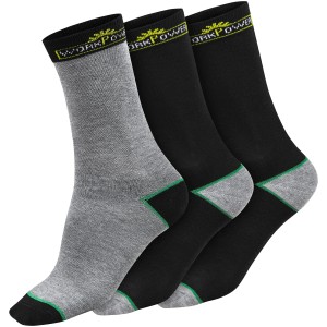 Workpower Recycling Socken 3er-Pack, schwarz-grau, Größe 43-46. Arbeitskleidung Zubehör.