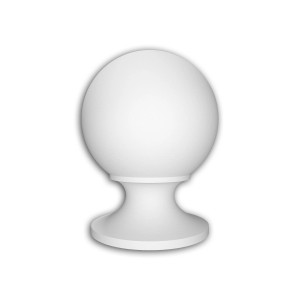 Weiße PROFHOME Pfostenabdeckung für Vollbalustrade, 18x18x23,5 cm, Außenstuck Balustrade-Dekoration.