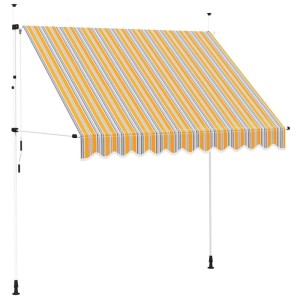 vidaXL Einziehbare Markise Handbetrieben 250 cm Gelb/Blau Gestreift 43227