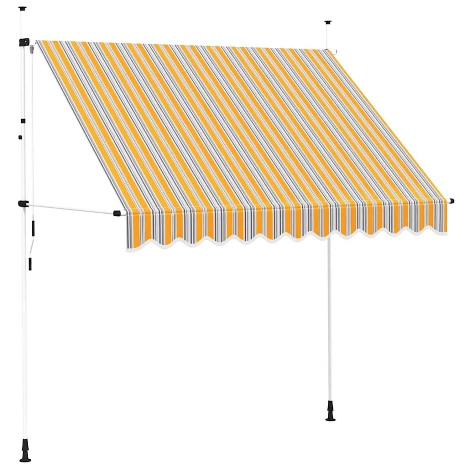 vidaXL Einziehbare Markise Handbetrieben 250 cm Gelb/Blau Gestreift 43227