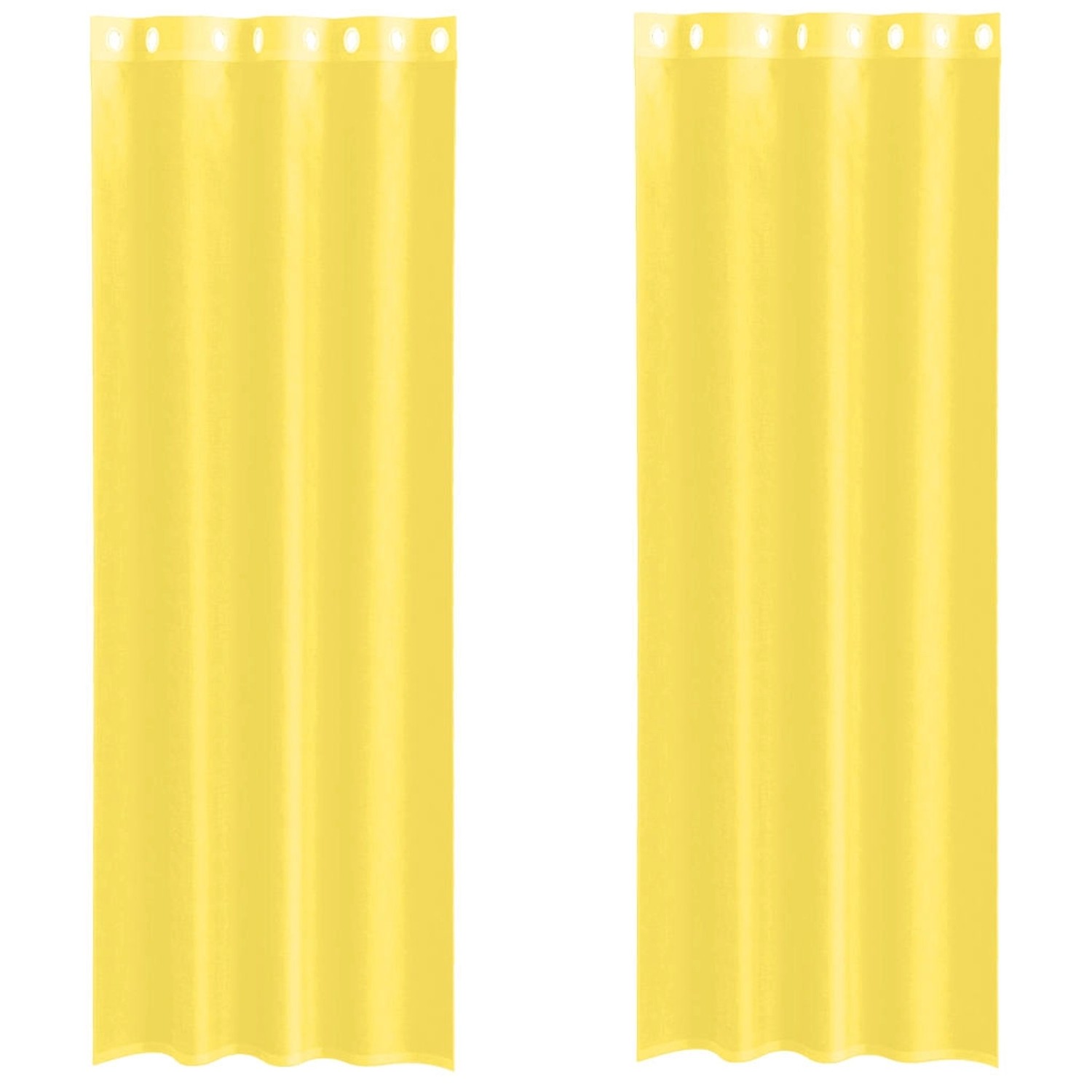 vidaXL Voile Vorhänge mit Ösen 2 Stk Gelb 4102136 günstig online kaufen