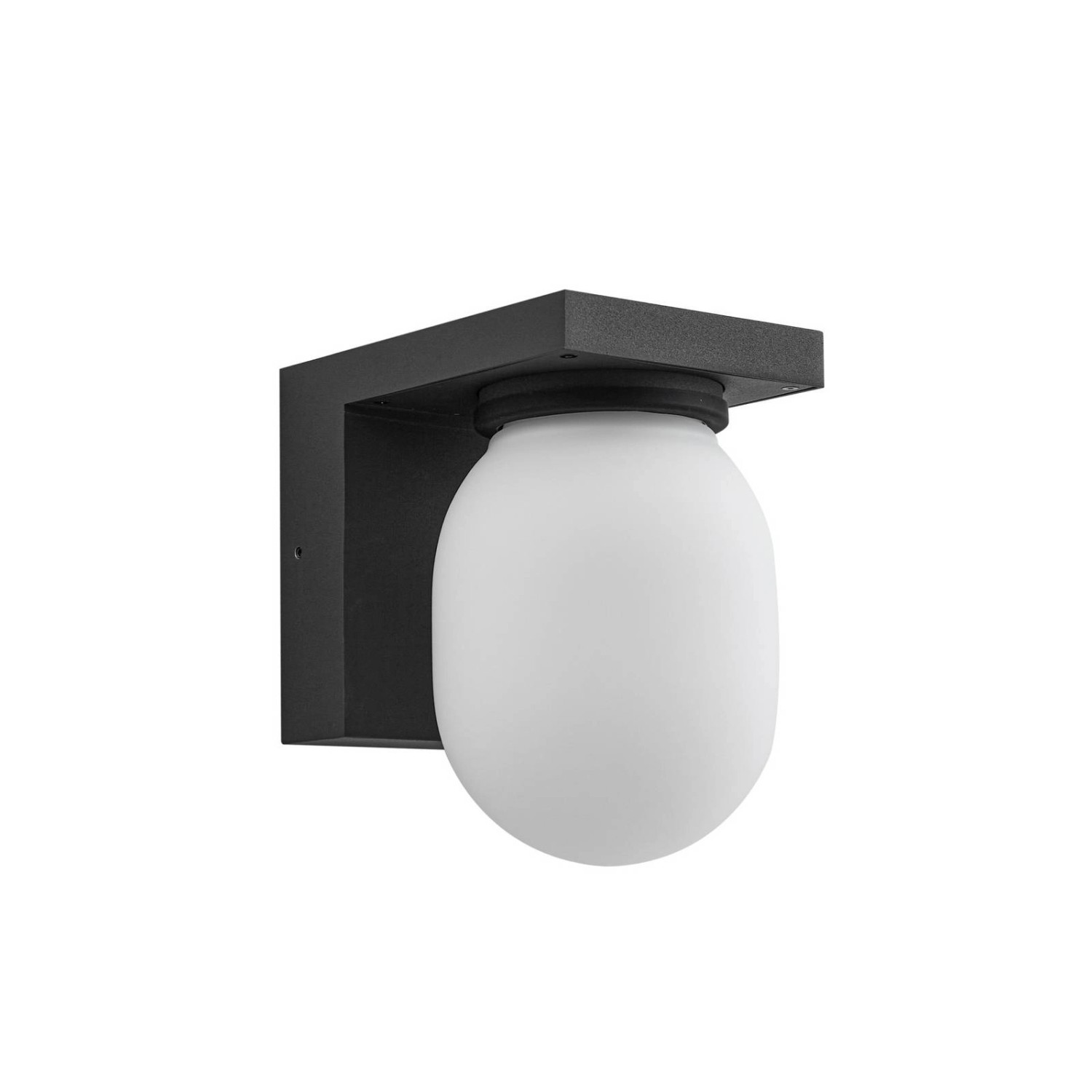 Lucande Wandleuchte Außen Ovaali 10033296 Modern in Schwarz aus Aluminium 1-flammig E27