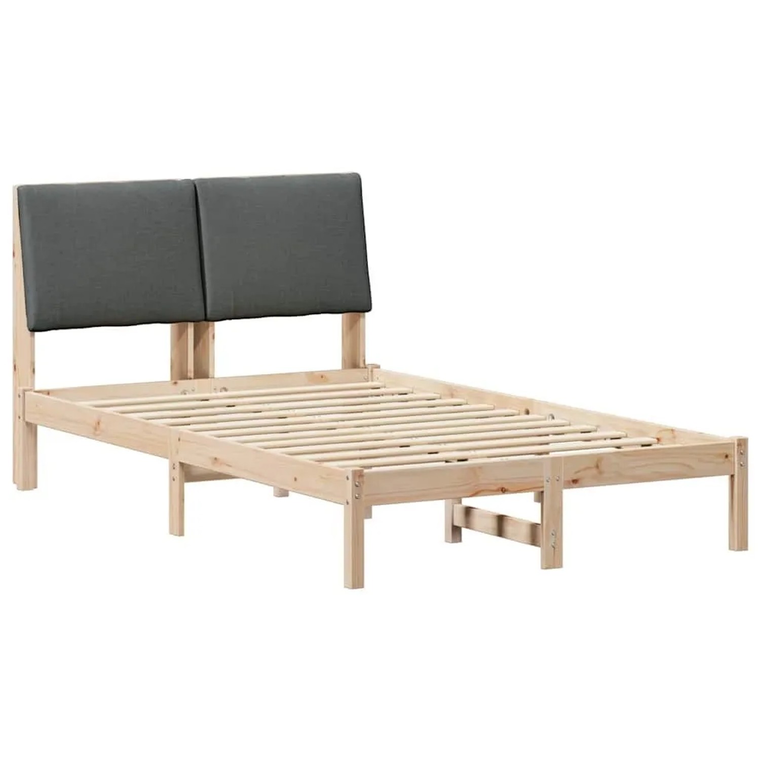 vidaXL Bettgestell Braun und Dunkelgrau 120 x 190 cm Massivholz Kiefer 8787 günstig online kaufen