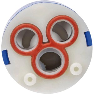 Blanco Ersatzkartusche Ø 35 mm für Hochdruckarmaturen. Weiße Keramikkartusche mit roter Dichtung, blauen Markierungen.
