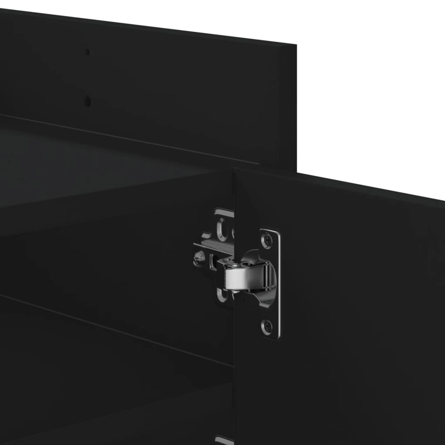 Detailaufnahme: Schwarzer VidaXL TV-Schrank (100x35x40 cm) mit Türscharnier.