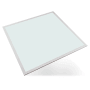 Quadratisches LUXULA LED Panel 62x62 cm mit weißer Leuchtfläche und silbernem Rahmen. Ideal als Büro-Deckenleuchte.