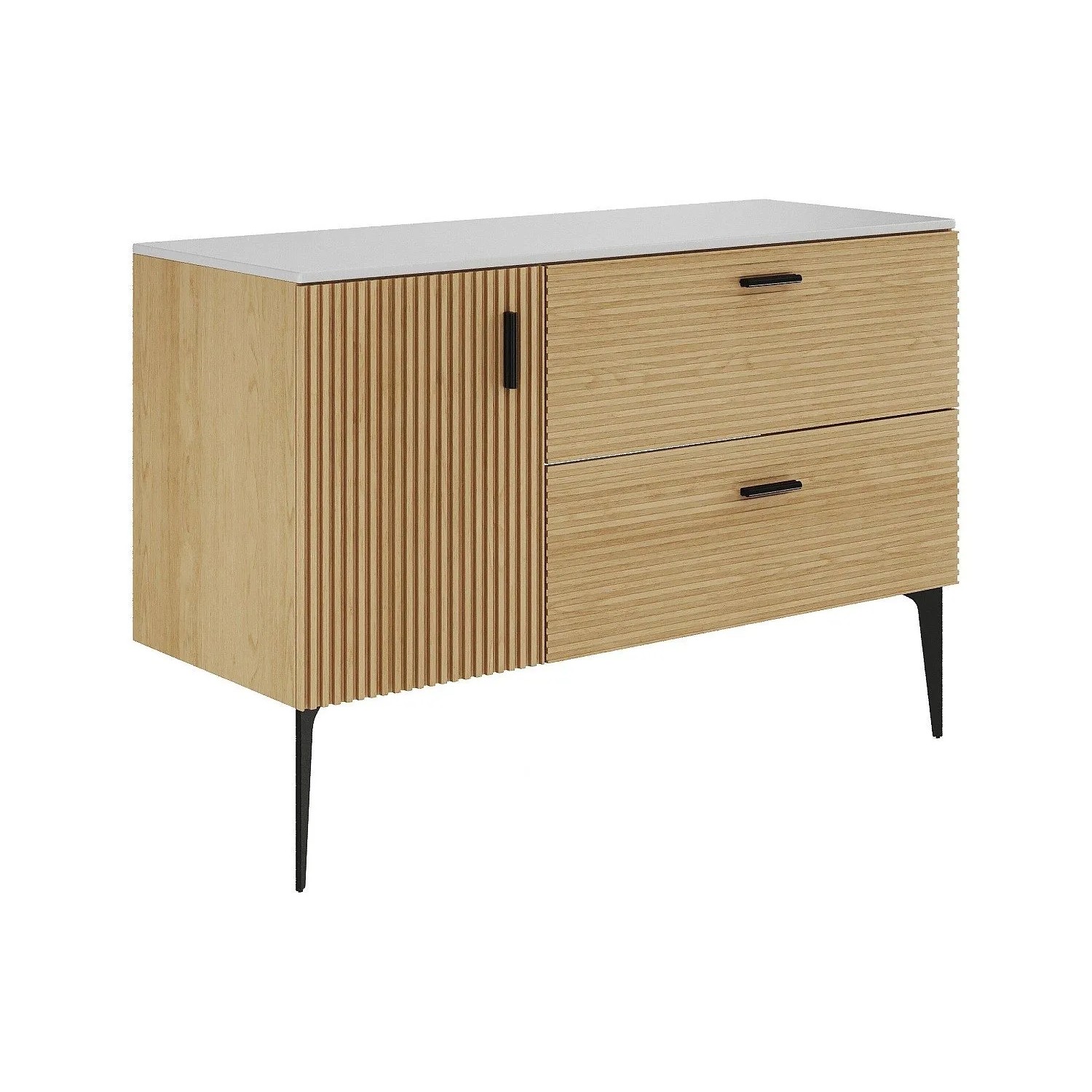 Vente-unique Waschbeckenunterschrank Sarone Naturfarben Hell 120 cm