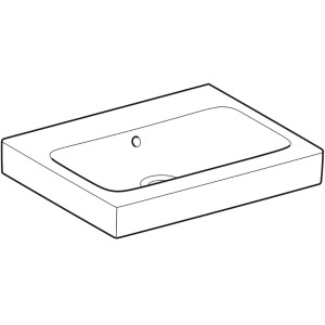 Geberit iCon Waschbecken, 60 cm, weiß, mit Überlauf und KeraTect Beschichtung.