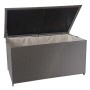 Proregal Poly-Rattan Kissenbox HxBxT 80x160x94cm Premium Grau 320L Gartentruhe Auflagenbox Truhe