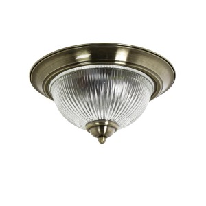 EASYLIGHT Deckenleuchte Rund Ø 31 cm IP44 Metall Glas 2x E14 Jugendstil