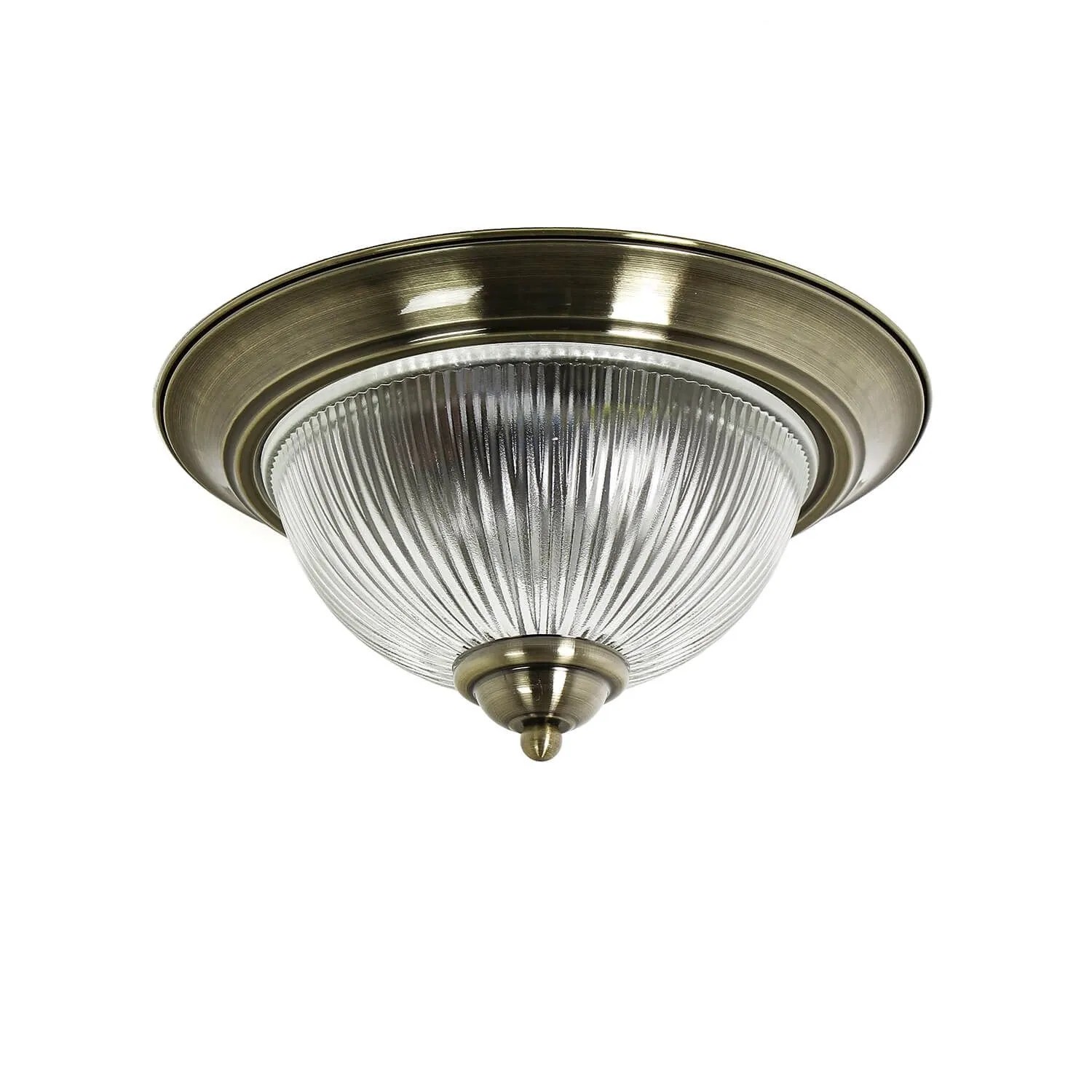 EASYLIGHT Deckenleuchte Rund Ø 31 cm IP44 Metall Glas 2x E14 Jugendstil