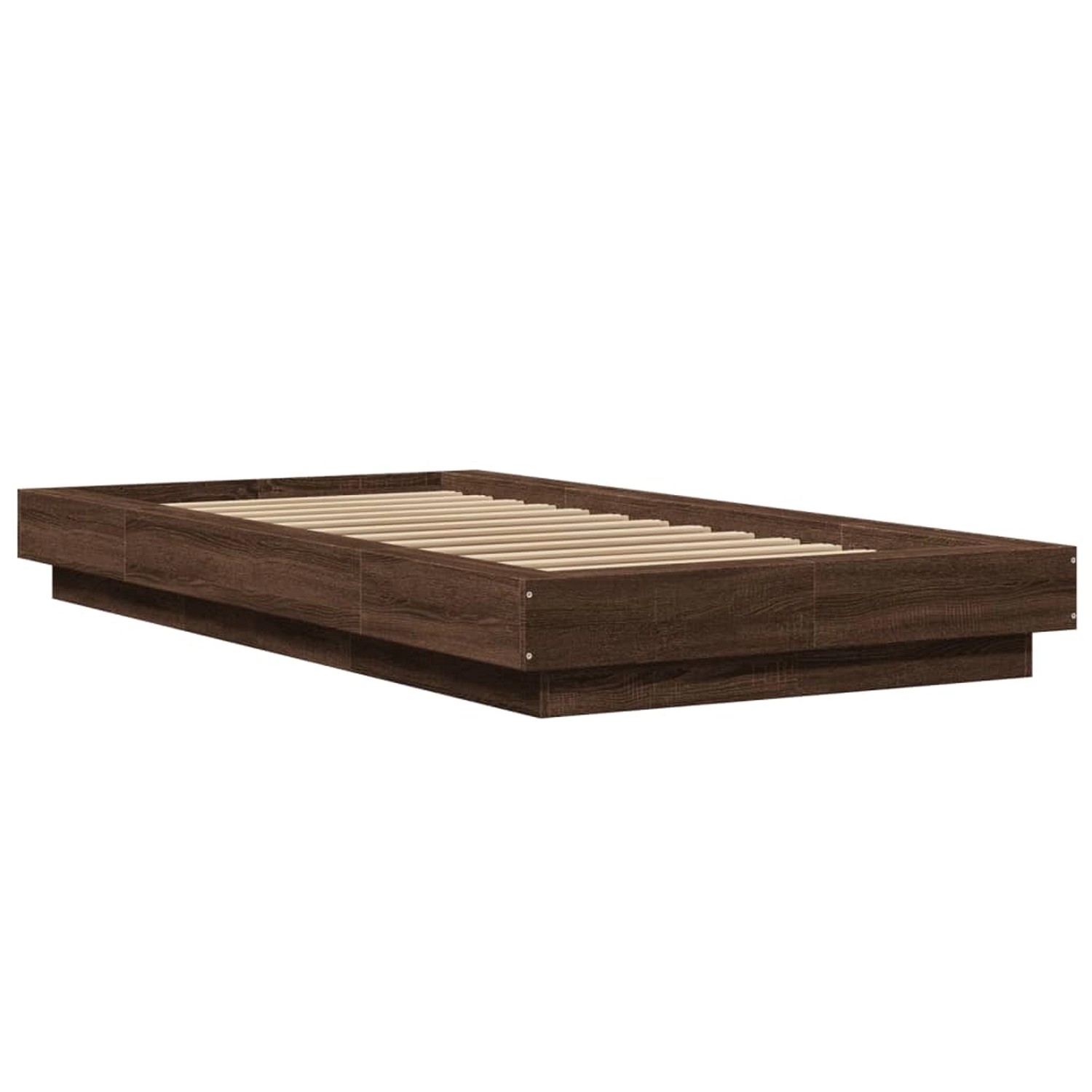 vidaXL Bettgestell mit LED Braun Eichen-Optik 90x200 cm Holzwerkstoff 32811 günstig online kaufen
