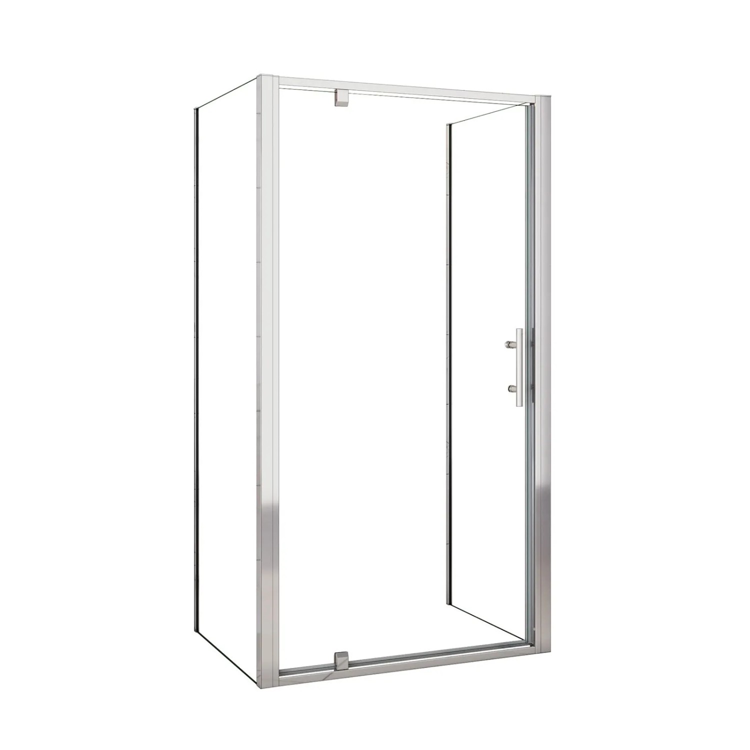 AICA Drehtür 76x185cm Mit 2xSeitenwand 80x185cm 5mm ESG Sicherheitsklarglas Duschabtrennung Scharniertür Duschkabine