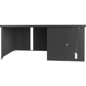 Biohort Seitendach in Dunkelgrau-Metallic für Gerätehaus Neo, Zubehör für Gartenhäuser.