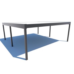 Schweng Flachdachcarport C600+ in Anthrazit, 600x600 cm, mit Trapezblechdach.