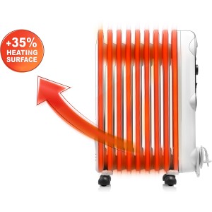 DeLonghi Radiator TRRS 1225 mit 12 Heizrippen und 35% mehr Heizoberfläche.