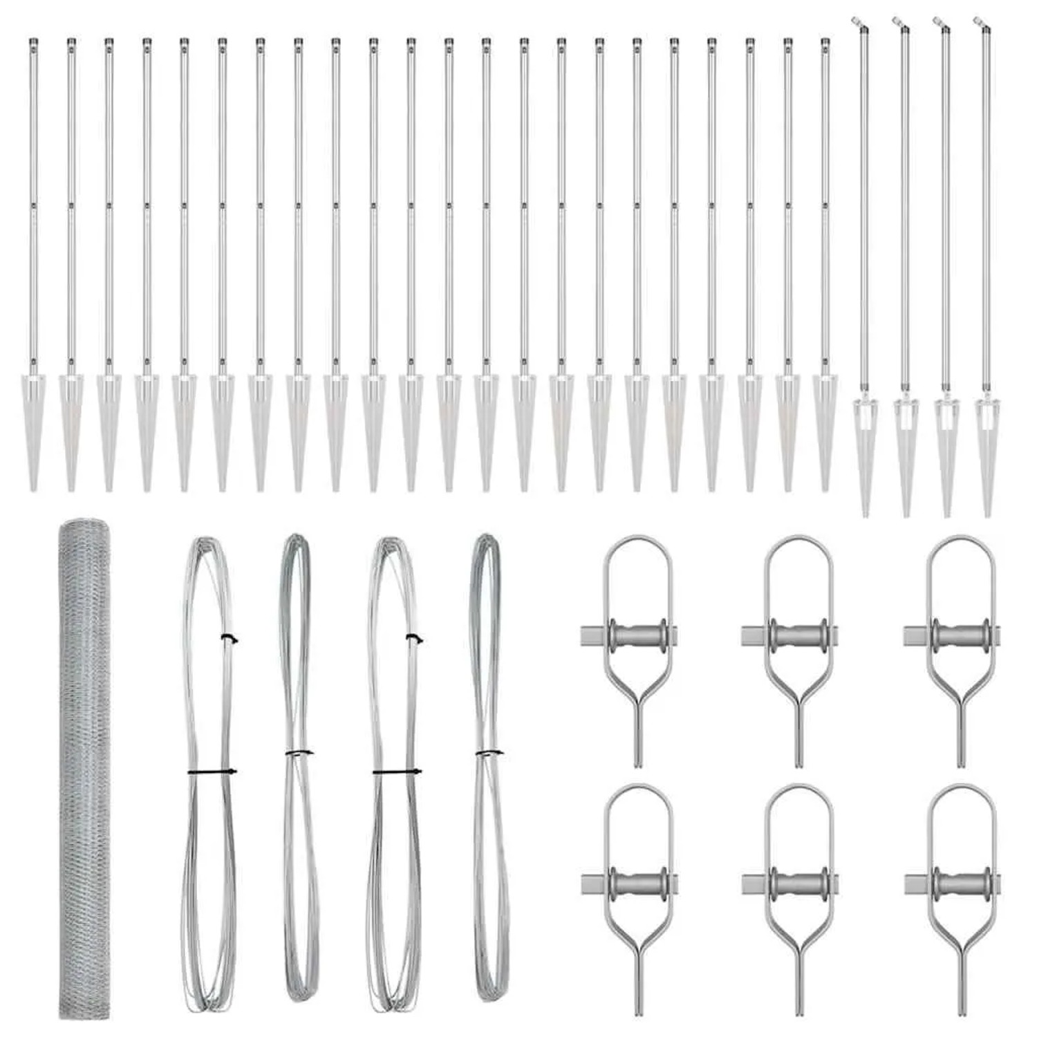 vidaXL Zaunpfosten Silber 50 x 1,6 m 13 mm Maschen Stahl 3353428 günstig online kaufen