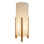 Näve Matilda Tischleuchte mit Leinen-Schirm und Holzfuß, Design-Tischlampe.