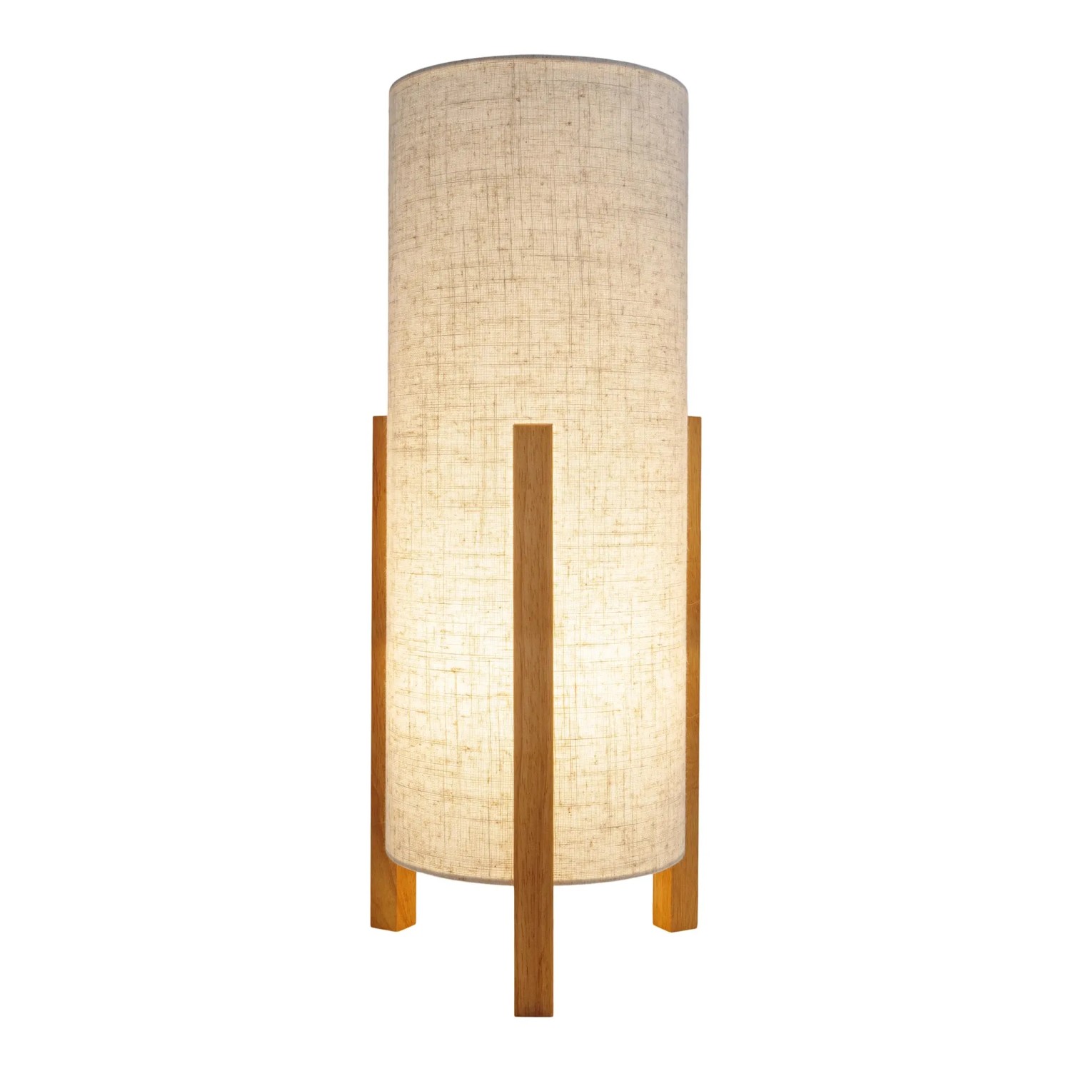 Näve Matilda Tischleuchte mit Leinen-Schirm und Holzfuß, Design-Tischlampe.