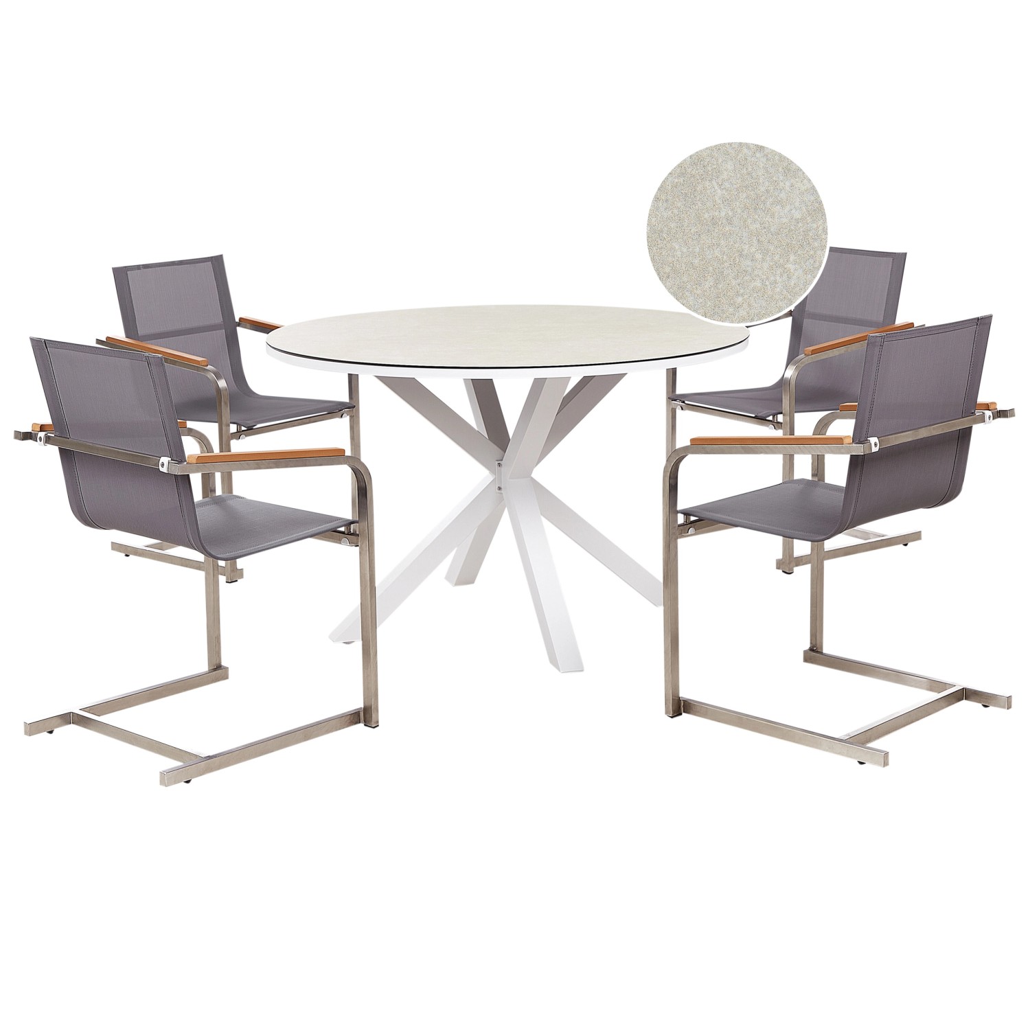 Beliani Gartentisch Set MALETTO/COSOLETO Taupe günstig online kaufen
