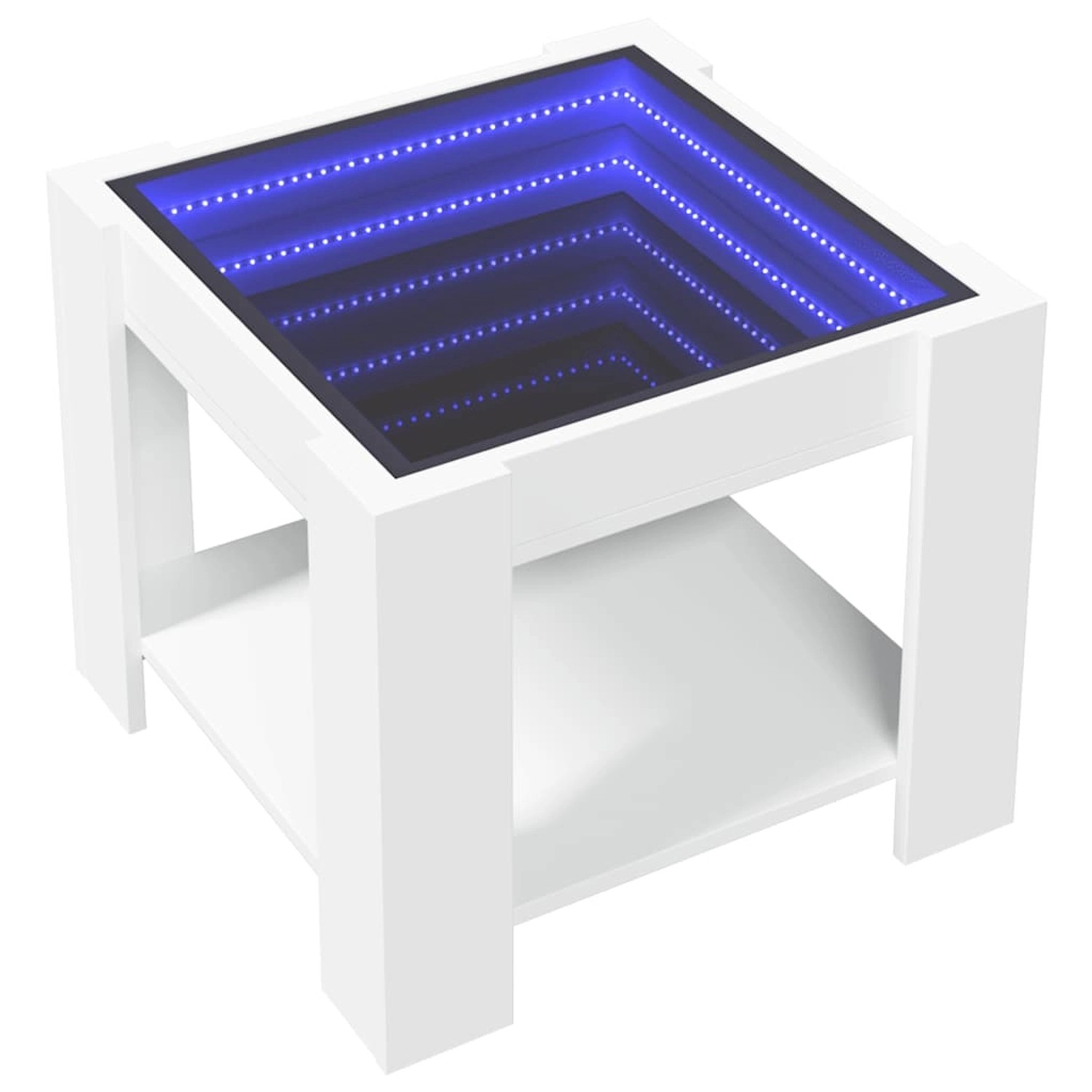 vidaXL LED-Couchtisch Weiß 53x53x45 cm Holzwerkstoff 847539 günstig online kaufen