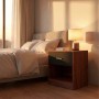 Relaxdays Nachttisch MDF braun-schwarz mit Schublade und offenem Fach. Kompakter Nachtschrank im Schlafzimmer.