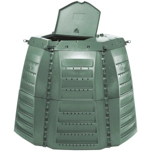 Garantia Thermostar Komposter, 1000 l, grün, mit geöffnetem Deckel.