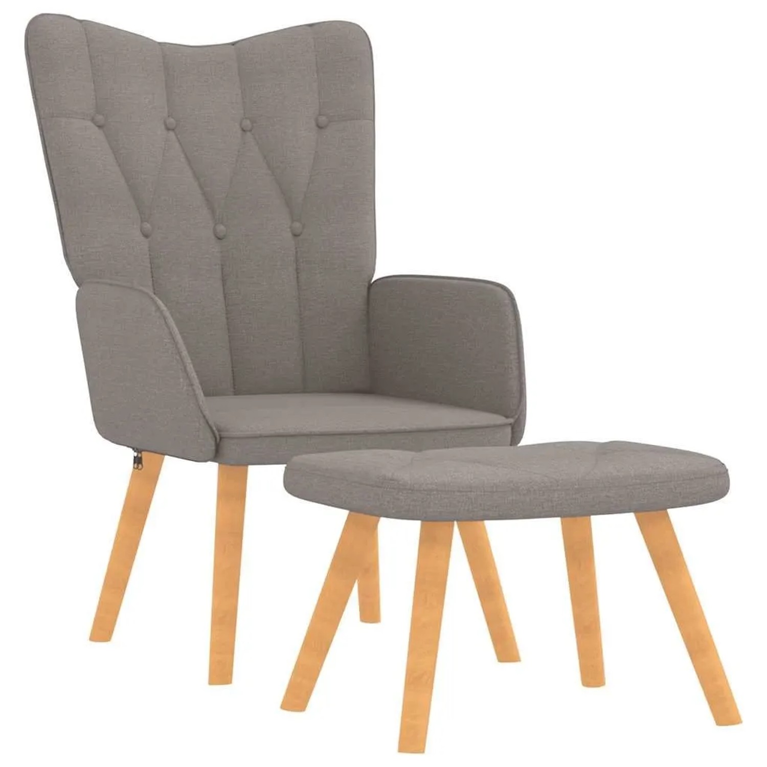 vidaXL Relaxsessel mit Hocker Taupe Stoff 327543