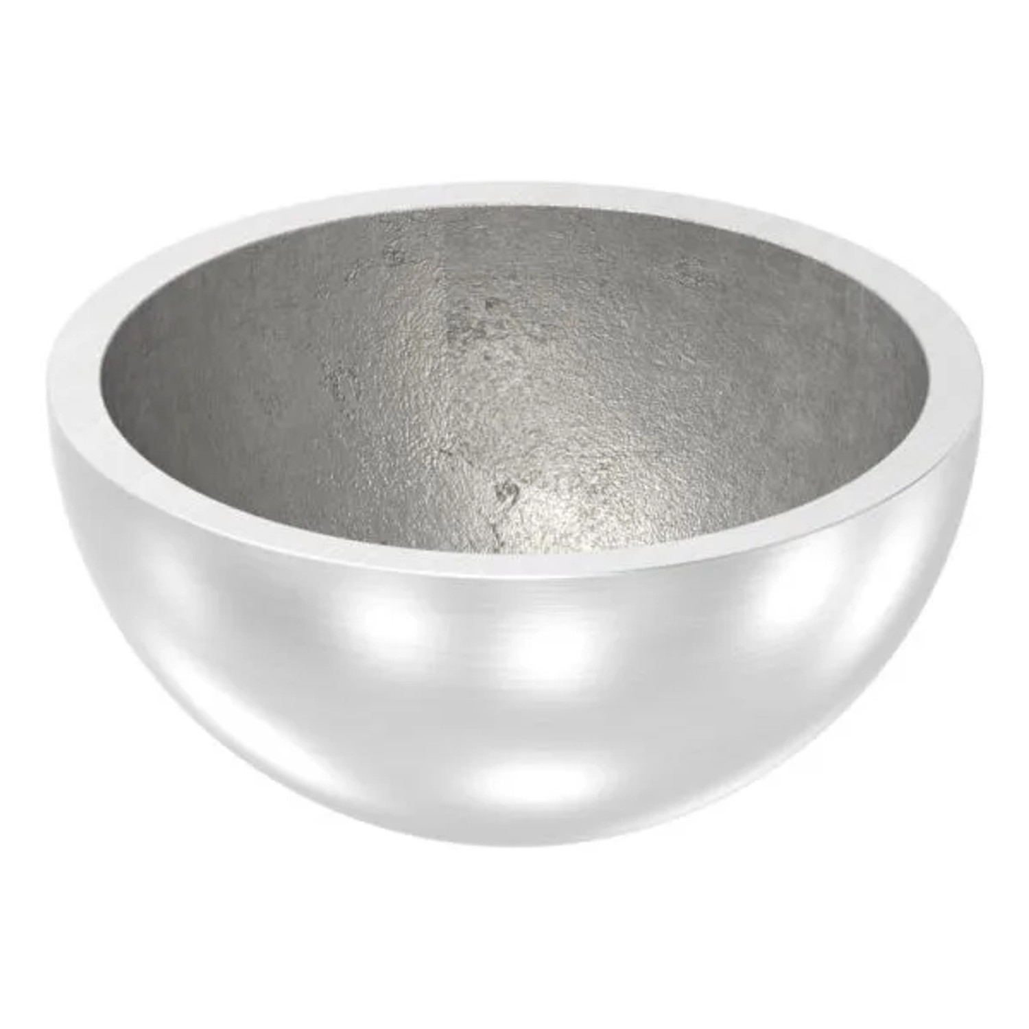 FeNau Halbhohlkugel Edelstahl V2A Ø 33,7 X 2,0 mm Geschliffen Korn 240