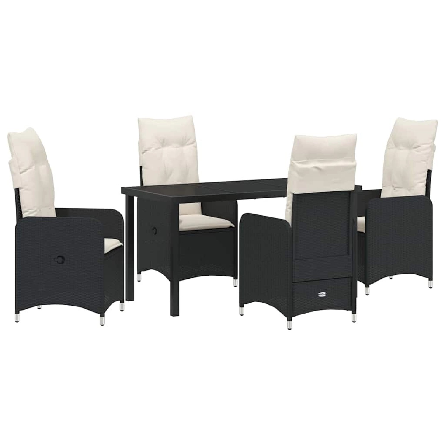 vidaXL Garten Essgruppe mit Kissen 5-Tlg Schwarz Poly Rattan 3379634 günstig online kaufen