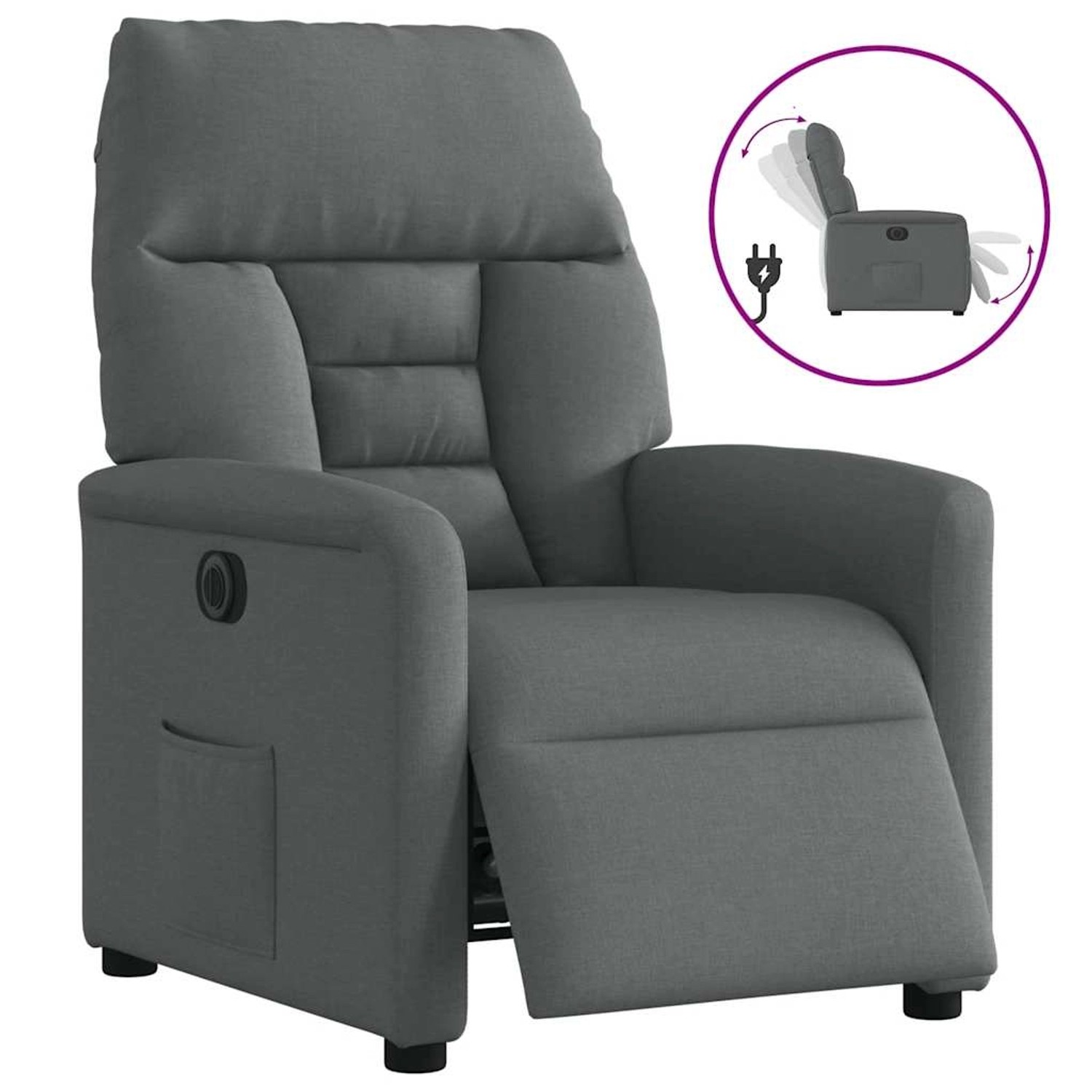 vidaXL Relaxsessel Elektrisch Dunkelgrau Stoff 3303013 günstig online kaufen